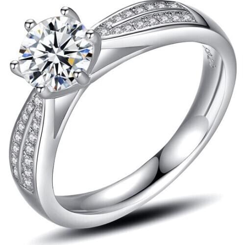 JrSr new 100% 925 sterling silver inlaid zircon fine ring for women engagement & wedding & anniversary DIY jewelry free shipping
