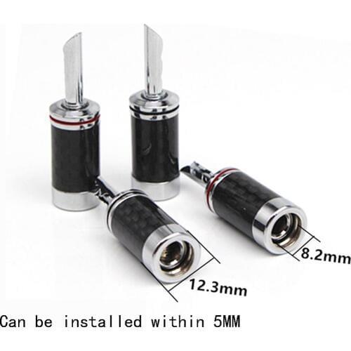 HIFI Rhodium Plated Tellurium Copper Carbon DIY Fiber Speaker Cable BFA Banana Male Terminal Jack Plug Audio Connector