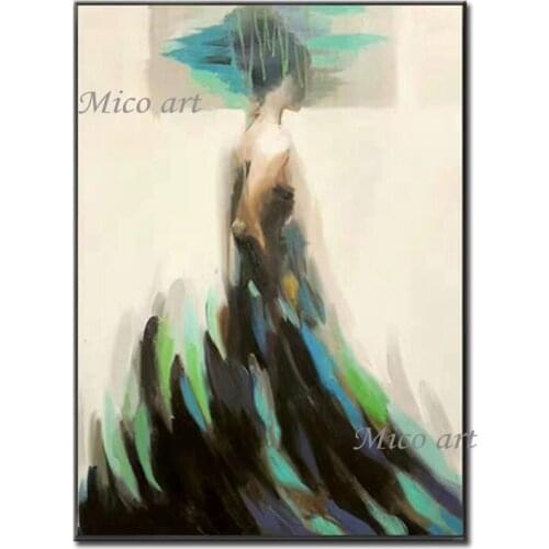 Pure Hand-painted Sexy Girl Picture Paintings Canvas Wall Art Modern Abstract Figure Oil Painting on Canvas for Home Decoration