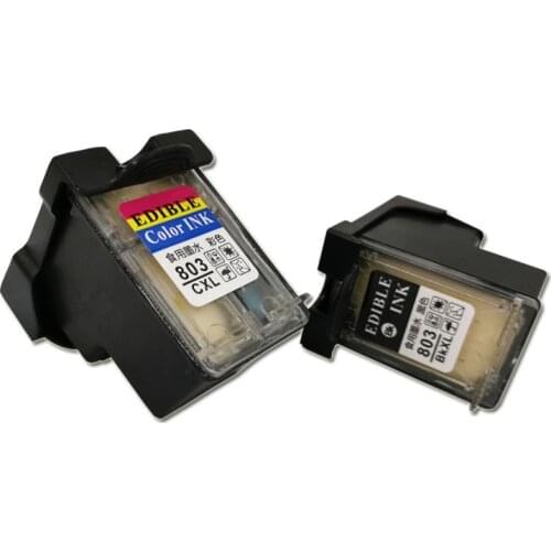 Cartridge For HP 803BK 803 COLOR Ink Cartridge Refillable Edibel Ink For Coffee Printer Food Printer