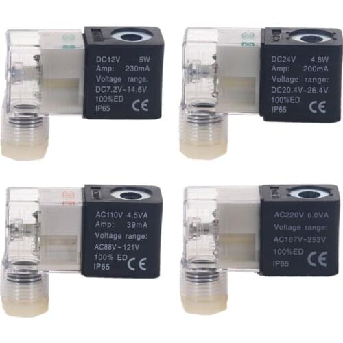 1pcs Electrical Pneumatically controlled reversing valve DC12V DC24V AC110V AC220V Solenoid Valve Coil