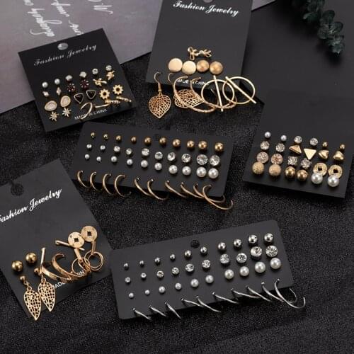 Classic Fashion Gemstone Pearl Luxury All-Match Earrings For Women Various Delicate Styles Of Irregular Combination Package Gift