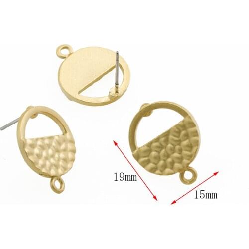 10pcs DIY Earrings Connectors Handmade Hollow Stud Earring Settings Matt Gold Earrings Hook for Jewelry Making Accessories