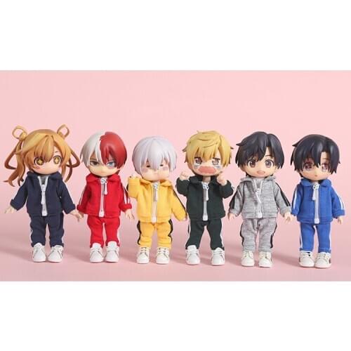 Ob11 doll clothes fit 1/12 size GSC solid body Molly doll clothes sportswear set 2 pieces school uniform coat doll accessories