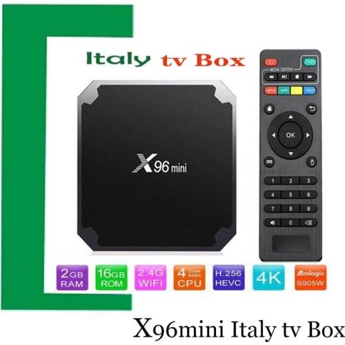 Best X96 Mini Smart TV Box Android 9.0 Amlogic S905W 2.4G Wireless WIFI 2GB 16GB for Italy Itv Media Player set top box