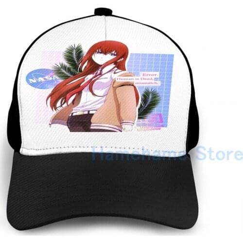 Fashion Makise Kurisu Christina - Steins ; Gate vaporwave aesthetic anime waifu Basketball Cap men women black Unisex adult hat