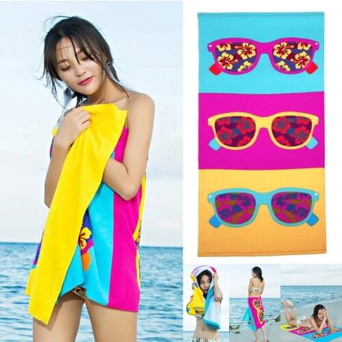 Fashion 70*145cm Bath Beach Towel Microfiber Printed Towels for Travel Swim Pool Camping FBE3
