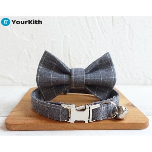 YourKith Collar For Cats Accessories Pet Supplies Fashion Necklaces For Cats Gray Adjustable Personalized Various Sizes Collar