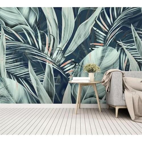 Beibehang Customized Fashion Wallpaper Medieval Hand-painted Tropical Rainforest Flower and Bird Living Room 3D Background Wall