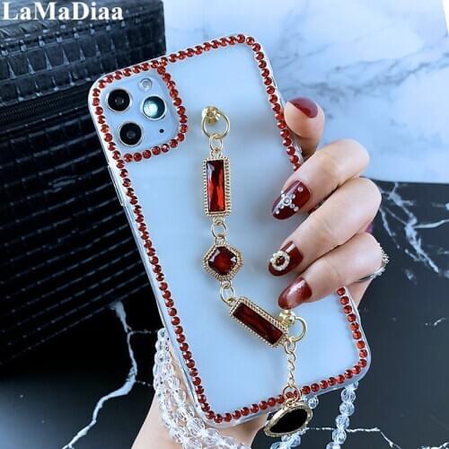 For iphone 11 Case Lady Bling Rhinestone Diamond Bracelet Chain Crystal Case For iPhone 11 Pro MAX XR XS Max 6 6S 7 8 Plus Case