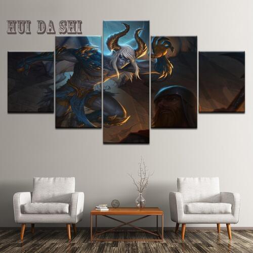 5 panel Modular SMITE Game Poster Art Canvas Print Picture for Living Room Wall Living Room Home Decoration Painting Artwork
