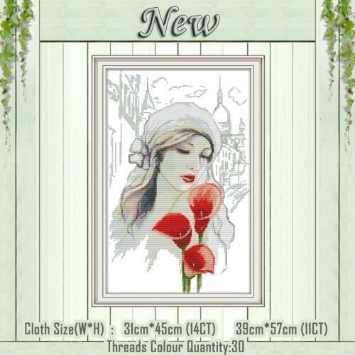 Beauty and calla girl diy decor painting counted printed on the canvas DMC 11CT 14CT kits Cross Stitch embroidery needlework Set
