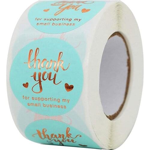 100-500pcs Thank You Stickers Seal Labels 1inch Gold Foil Paper Decoration Sticker For Handmade Wedding Gift Stationery Sticker