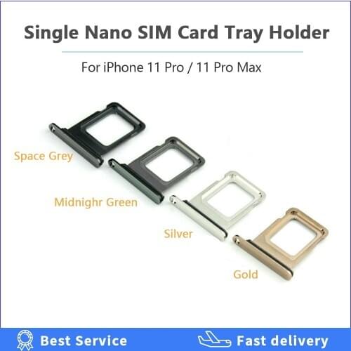 New Single Nano SIM Card Tray Holder For iPhone 11 Pro Max SIM Card Holder Adapter Socket for iPhone 11 Pro Replacement