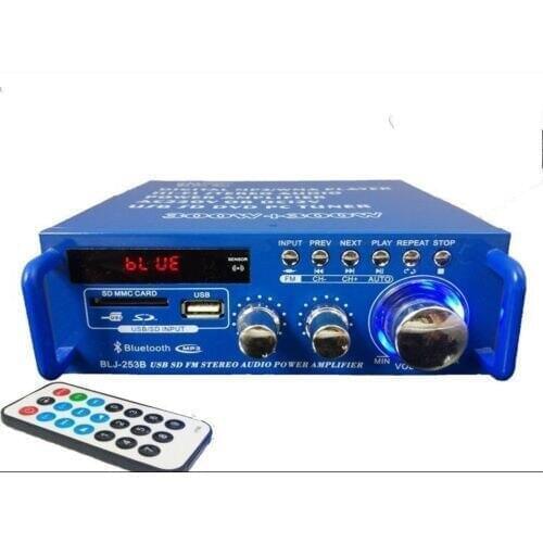New multifunction Wireless Bluetooth USB SD FM stereo audio MINI power amplifier with Remote control