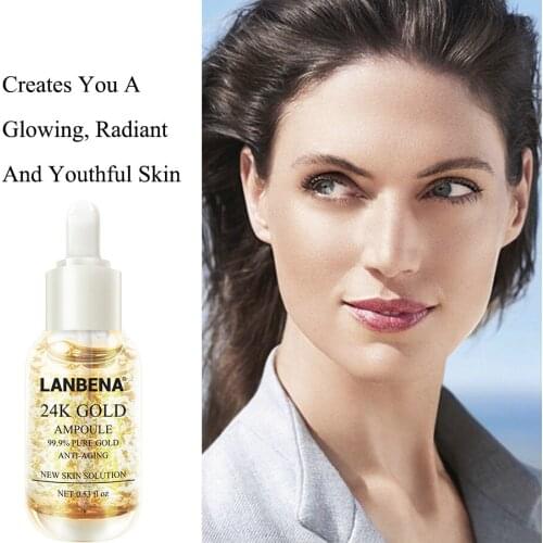 24k Gold Ampoule Face Serum Anti Aging Anti Wrinkle Firming Lift Firming Mask Repairs Whitening Moisturizing Skin Care