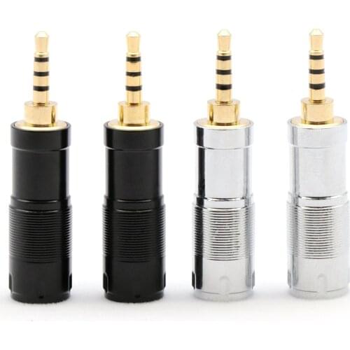 All copper case 2.5mm four level earphone plug 2.5 four section balanced plug earphone upgrade maintenance welding joint 2.5