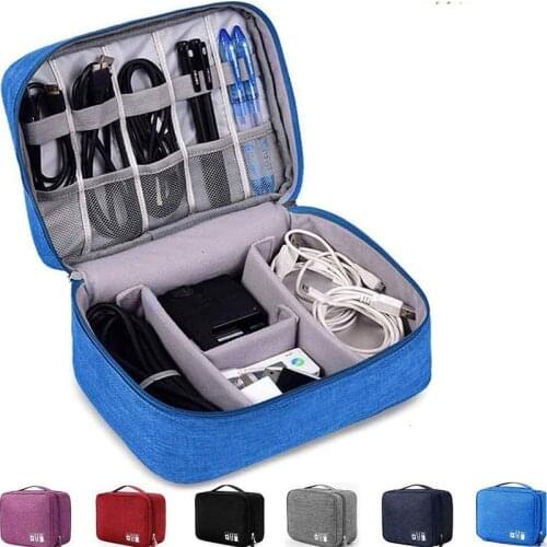 Portable Bag Storage Bag Travel Electronics Accessories Organizer Bag Charger Power Headphone Bag Case Waterproof Cosmetic Bag