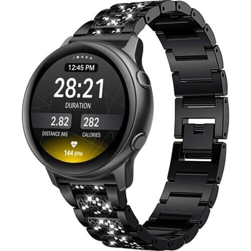 20mm/22mm strap for Samsung galaxy active Gear S3 frontier 46mm/42mm huawei gt watch band amazfit bip Diamond metal bracelet