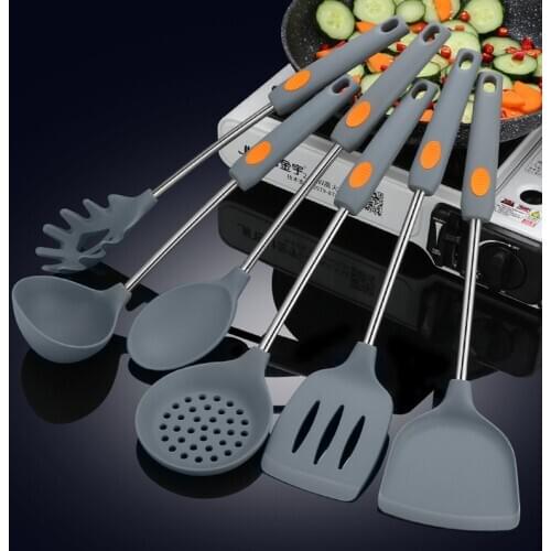 Silicone Spatula Non-stick Spatula Heat Safe Household Spatula Cooking Colander Soup Spoon Kitchen Utensils for No Hurt Pot