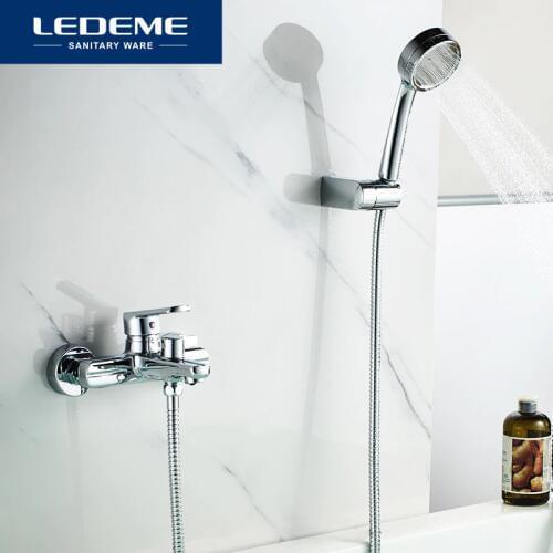 LEDEME Bathtub Faucets Hot And Cold Water Bathroom Shower Bath Faucet Spray Shower Head Chrome Bathtub Faucet L3266