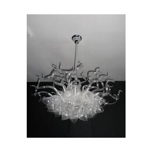 Modern Home Decorations Living Room White Clear Glass Led Chandelier Style Hand Blown Glass Art Chandelier Light