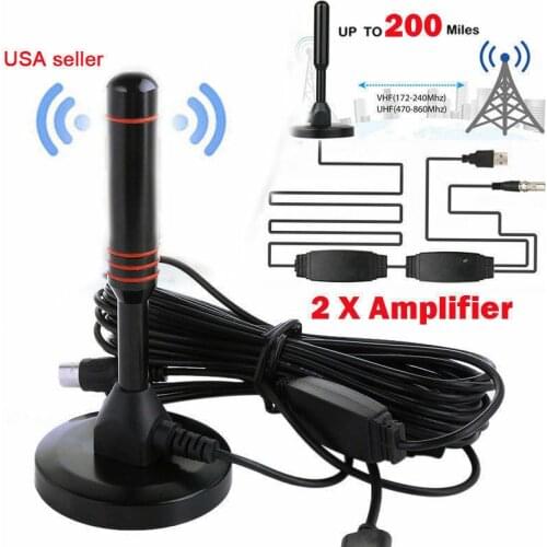 1080P HD Digital Indoor Amplified TV Antenna HDTV with Amplifier VHF/UHF 200 Mile 200 Mile HDTV Antenna Aerial HD Digital TV Sig
