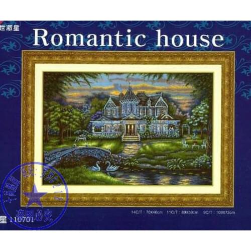 Top Quality lovely classical 18CT 16CT 14CT counted cross stitch kit romantic house swan castle villa dome
