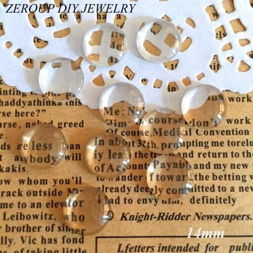ZEROUP 30pcs/lot 14mm Handmade Clear Glass Cabochon Domed Round Jewelry Accessories