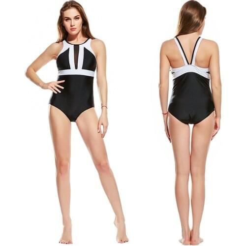 Women Sexy Swimwear Patchwork Push Up Swimsuit Slim One Piece Suits Wire Free with Chest Pad Beach Bathing Monokini New 2019