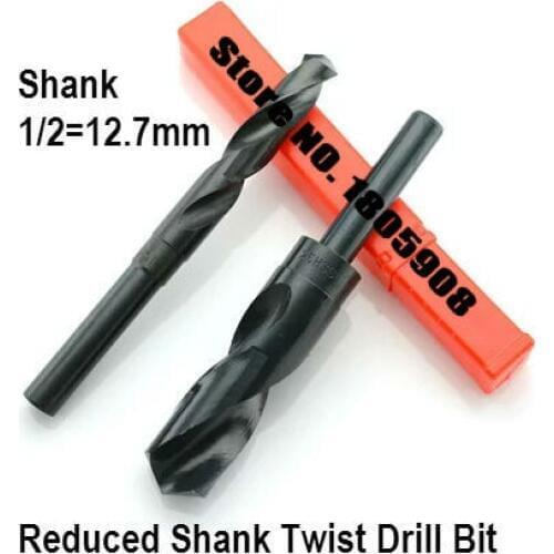 1PCS 17mm-22mm 1/2 inch Dia Reduced Shank HSS Twist Drill Bit,Blade For Bore Machining Black High Quality (17/18/19/20/21/22mm)