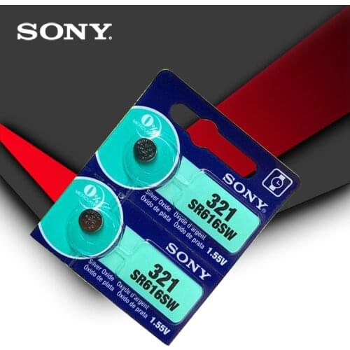 2pc Sony 100% Original 321 SR616SW 1.55V Silver Oxide Watch Battery SR616SW 321 Button Coin Cell MADE IN JAPAN