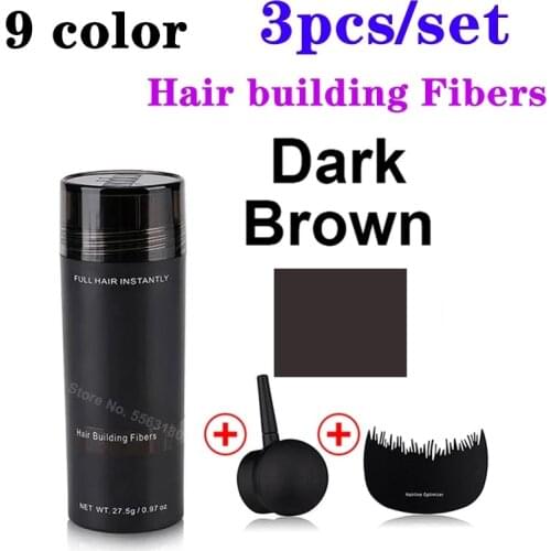 27.5g 3pcs/set Natural Hair Building Fiber Powder Full Hair Instantly Fibras Capilares Mild for Hair Loss People Enhancing Hair