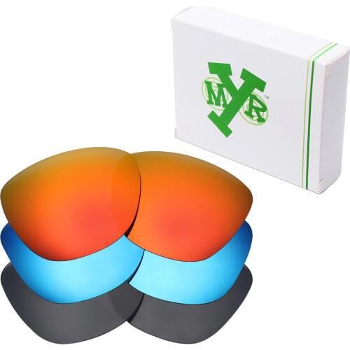 3 Pairs Mryok Anti-Scratch POLARIZED Replacement Lenses for Oakley Frogskins Sunglasses Stealth Black & Ice Blue & Fire Red