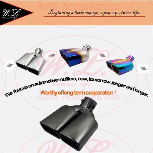 4 Colors Car Exhaust Tip/Muffler Universal Cover Modified Tail Pipe For Inlet 36-60mm 46-73mm Bend Ending Tube Customized Logo
