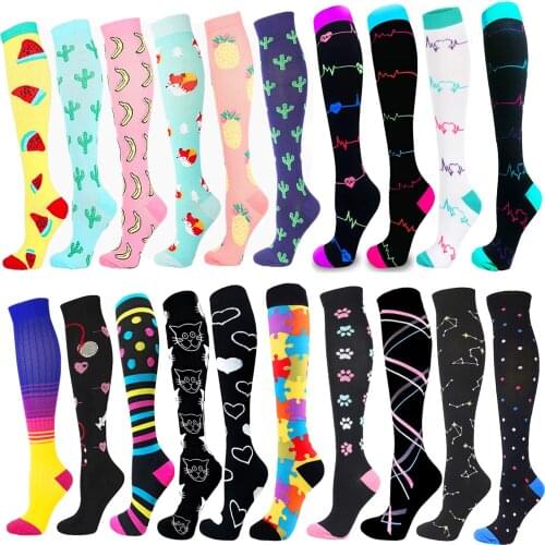 58 Styles Dropship Unisex Compression Socks Best For Athletic, Edema, Diabetes,Flight ,Soccer,Shin Splints - Knee High Stockings