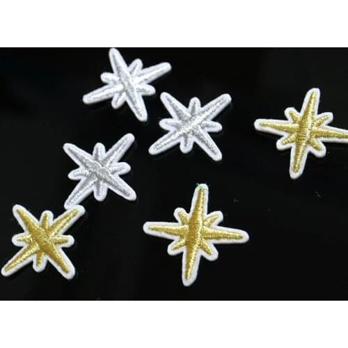 6pcs/lot Ironing embroidery star patches for clothing Embroidered iron on parches for clothes Sewing applique parches