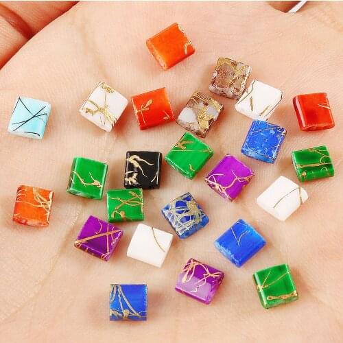 Miyuki Tila Beads Charms Gold Lines Czech Glass Seed Beads Spacer Beads For Bohemia Jewelry Making Strung Accessories Two Hole