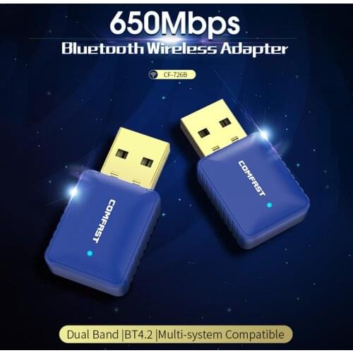 COMFAST CF-726B Bluetooth 4.2 Dual Frequency 650M Two In One Wireless Network Card Computer Adapter WiFi Receiver
