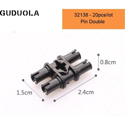 Technic Parts 32138 Technic Pin Double Building Block MOC Part Connector Accessories Assembly Educational Toys 20pcs/lot