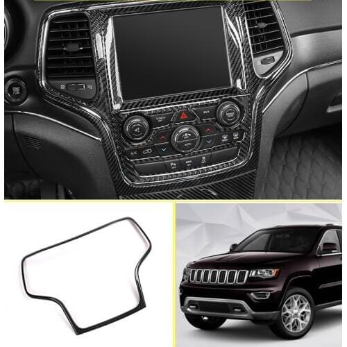 For Jeep Grand Cherokee 2010-2014 2015 2016 2017 2018 ABS Carbon Fiber Center GPS Navigation Frame Cover Trim Car Accessories