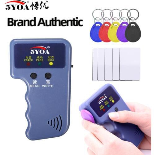 Handheld 125KHz Read EM4100 TK4100 RFID Copier Writer Duplicator Programmer Reader EM4305 T5577 Rewritable ID Keyfobs Tags