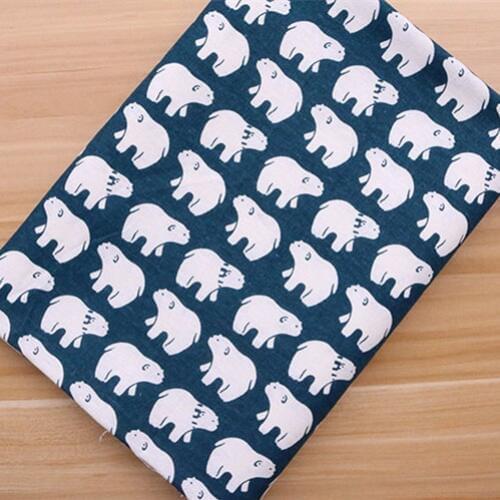 50x150cm Cotton Polar Bear Fabric Cloth DIY Handmade Sewing Patchwork Sofa Pillow Cover Curtain Tablecloth Kids Bedding Doll Bag