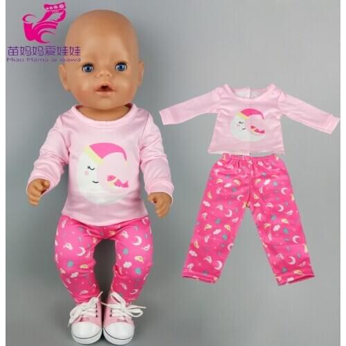 Doll pajama set 40cm Baby Doll clothes 18 Inch Girl Doll Outfits