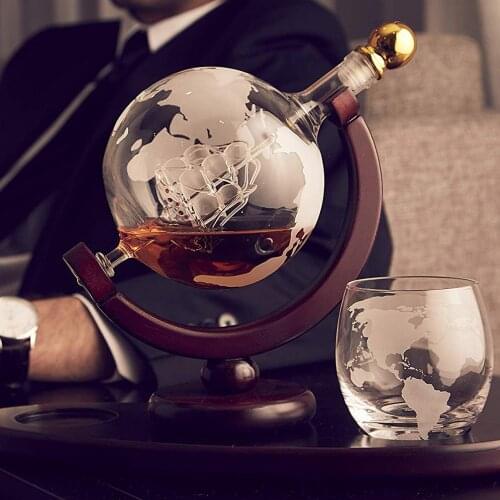 Creative Glass Whiskey Wine Glass Wine Bottle Wine Set Crafts Globe Wine Holder Set Home Decoration Red Wine Decanter Sake Set