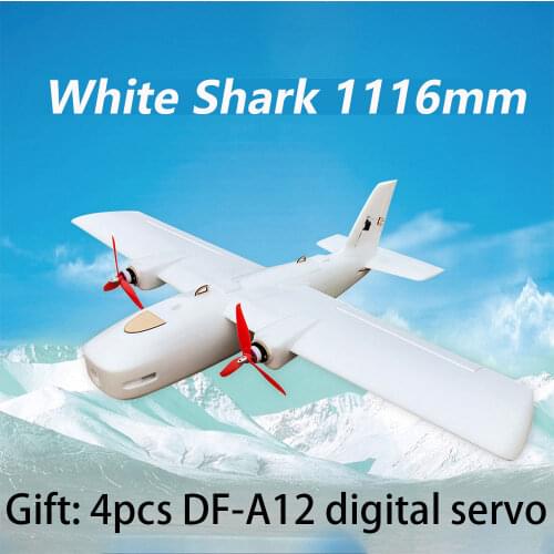 New DF Great White Shark Wingspan 1116mm FPV Flying Wing EPP Foam Twin Motor UAV RC Airplane for Kids Children Toys