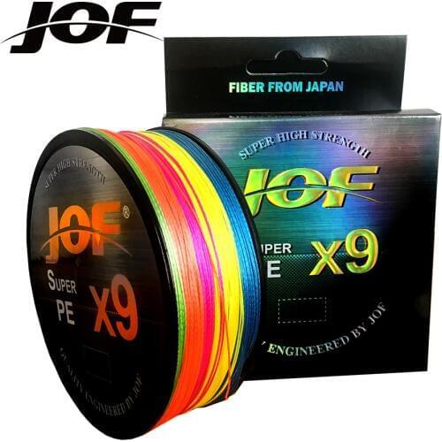 Multicolor 9 Strands 100M 300M 500M PE Braid Fishing Line Sea Saltwater Fishing Weave 100% SuperPower JOF