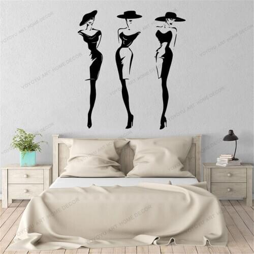 Beauty Salon Woman Face Fashion Style Hat Model Vinyl Decal Wall Decal Window Sticker Wall Sticker Clothing Shop Dress CX1353