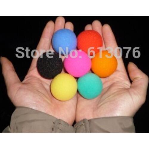 3.5cm soft sponge ball,red/yellow/blue/green/orange/pink/black,100pcs/lot - Magic accessory