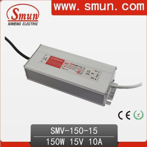 150W 15V 10A Outdoor Waterproof IP67 Switching Led Driver Led Power Supply With CE RoHS SMV-150-15